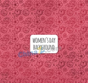 彩绘花卉妇女节无缝背景